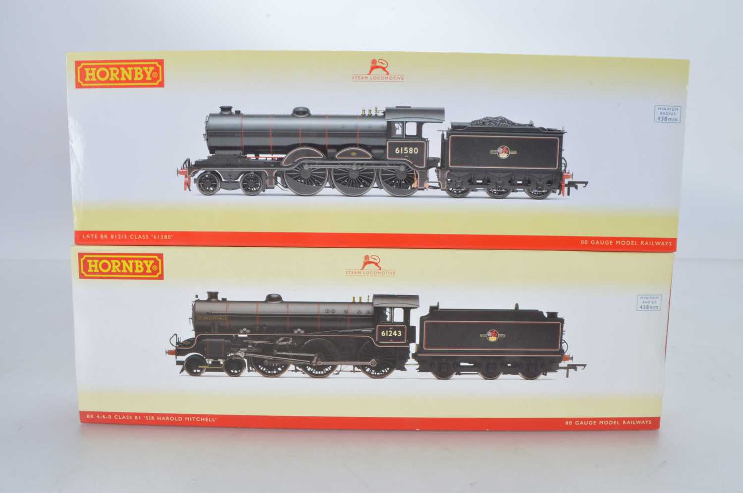 Lot 77 - Hornby (China) boxed 00 Gauge BR lined black late crest Class B1 and Class B12 Locomotives and Tenders (2)