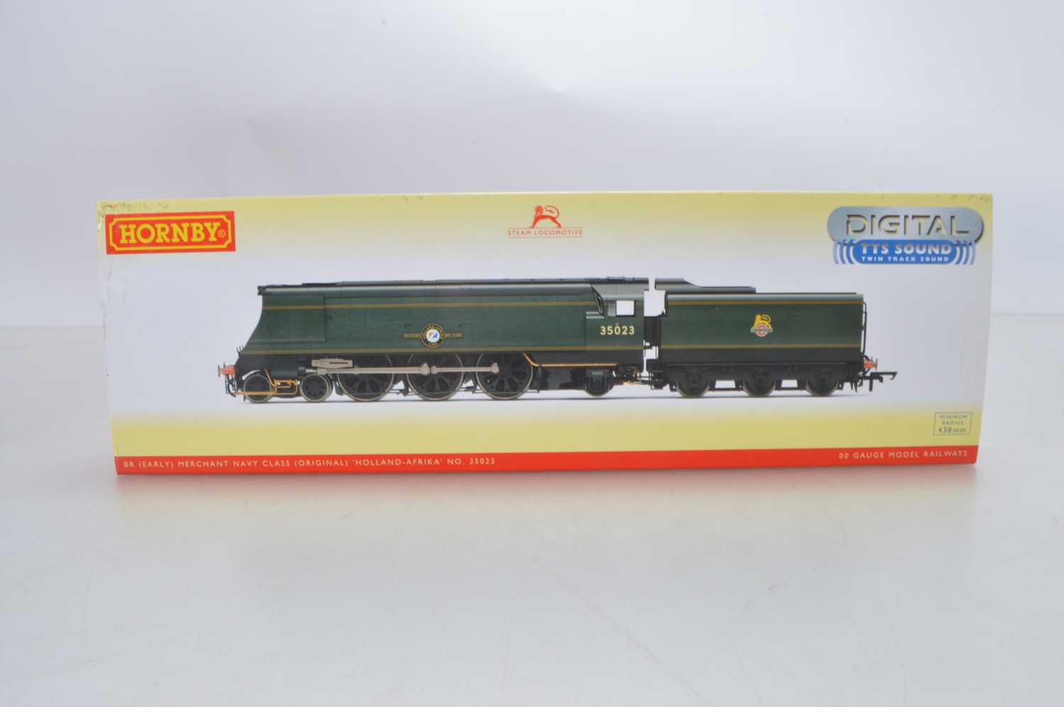 Lot 81 - Hornby (China) boxed 00 Gauge R3382TTS BR green early crest Merchant Navy Class 35023 'Holland-Afrika Line' Locomotive and Tender with Twin Track Sound