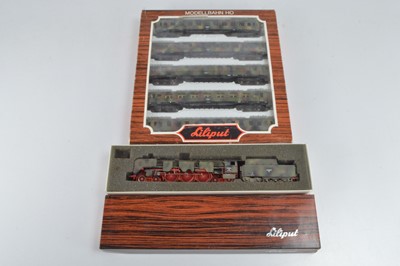 Lot 527 - German Liliput HO Gauge German Military Steam Locomotive and Coach Pack (2)