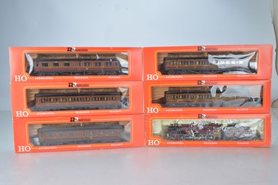 Lot 547 - Rivarossi HO Scale LMS Steam Locomotive and Rake of Five Coaches (6)