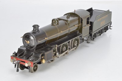 Lot 551 - Basset Lowke O Gauge 2-6-0 Loco and Tender Southern lined green 'Mogul', No 866