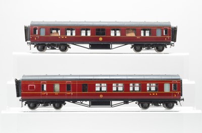 Lot 589 - Exley O Gauge K5 All 1st Corridor coach No 9228, together with another Exley K6 All 3rd Brake No 2853