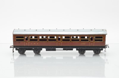 Lot 593 - Bassett Lowke O gauge 1931 series LMS All 1st corridor coach No 3490