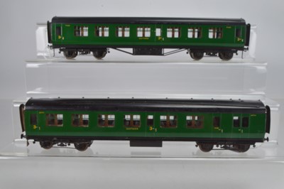 Lot 599 - Exley O Gauge K6 Southern Railway All 3rd side corridor Brake No 5004 and All 3rd side Corridor No 8660, (2)