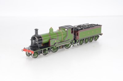 Lot 645 - A Martin Finney O Gauge Finescale kit LSWR T9 (London and South Western Railway)  No 117 4-4-0 locomotive and tender accredited as built and painted by Chris Weston with Alan Harris Wheels