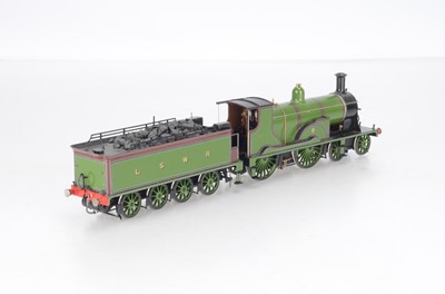 Lot 645 - A Martin Finney O Gauge Finescale kit LSWR T9 (London and South Western Railway) No 117 4-4-0 locomotive and tender accredited as built and painted by Chris Weston with Alan Harris Wheels