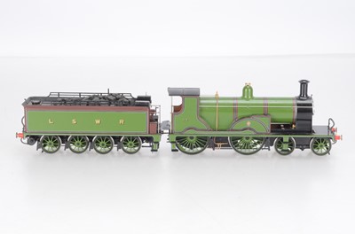 Lot 645 - A Martin Finney O Gauge Finescale kit LSWR T9 (London and South Western Railway) No 117 4-4-0 locomotive and tender accredited as built and painted by Chris Weston with Alan Harris Wheels