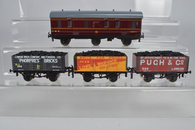 Lot 765 - ACE Trains O Gauge Coal wagon set 3 London and a boxed ACE trains LMS Luggage Brake Van ( 2 Boxes)