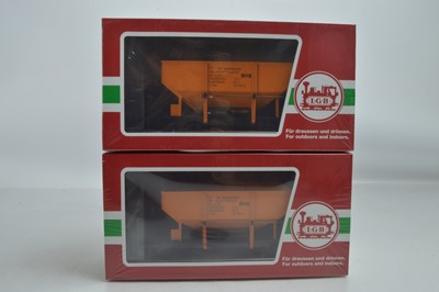 Lot 817 - LGB G Gauge HSB Ballast Hopper Wagons (2)