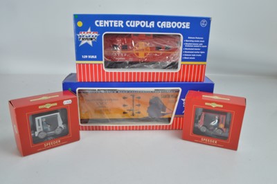 Lot 835 - USA Trains and Bachmann Big Haulers G Gauge Freight Cars and Speeders (4)