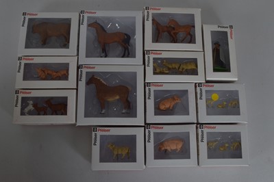 Lot 842 - Preiser Elastolin G Scale Trackside Figures Farm Animals and Shepherd (13 Packs)