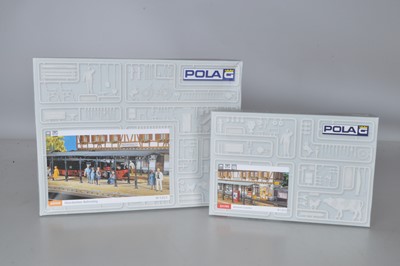 Lot 856 - POLA G Scale Kits Roof Covered Platform and Train Station Accessory Pack (2)
