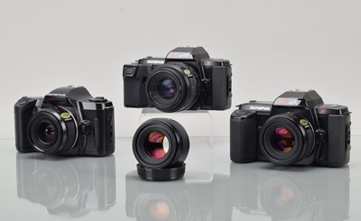 Lot 94 - Four Olympus OM AF SLR Cameras