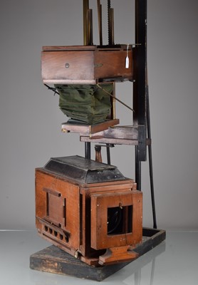 Lot 166 - A Mahogany & Brass Vatical Enlarger