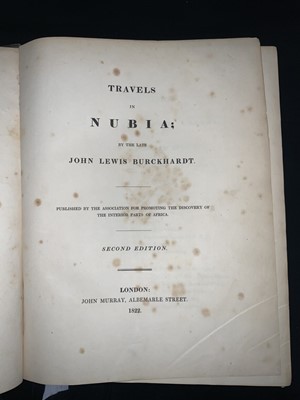 Lot 151 - John Lewis Burckhardt "Travels in Nubia: By the late John Lewis Burckhardt" North-East Africa & Egypt Discovery