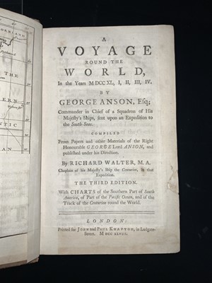 Lot 154 - Exploration -Richard Walter (1716?-85)  & Admiral George Anson (1697-1762) "A Voyage Round the World in the Years 1740-44 by George Anson Esq"