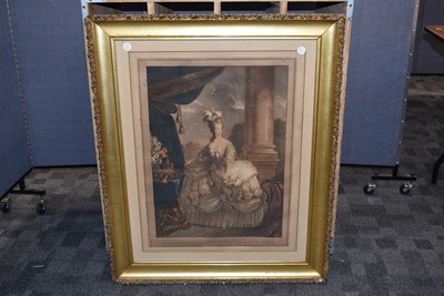 Lot 186 - A large and very fine antique engraving of Queen Marie Antoinette
