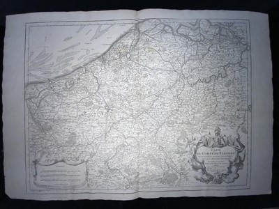 Lot 191 - Maps - 18th Century map of Flanders Belgium "Carte du Comte de Flandre"