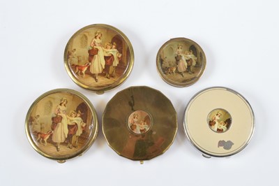 Lot 684 - Circular Yardley gilt metal and chrome compacts c1929