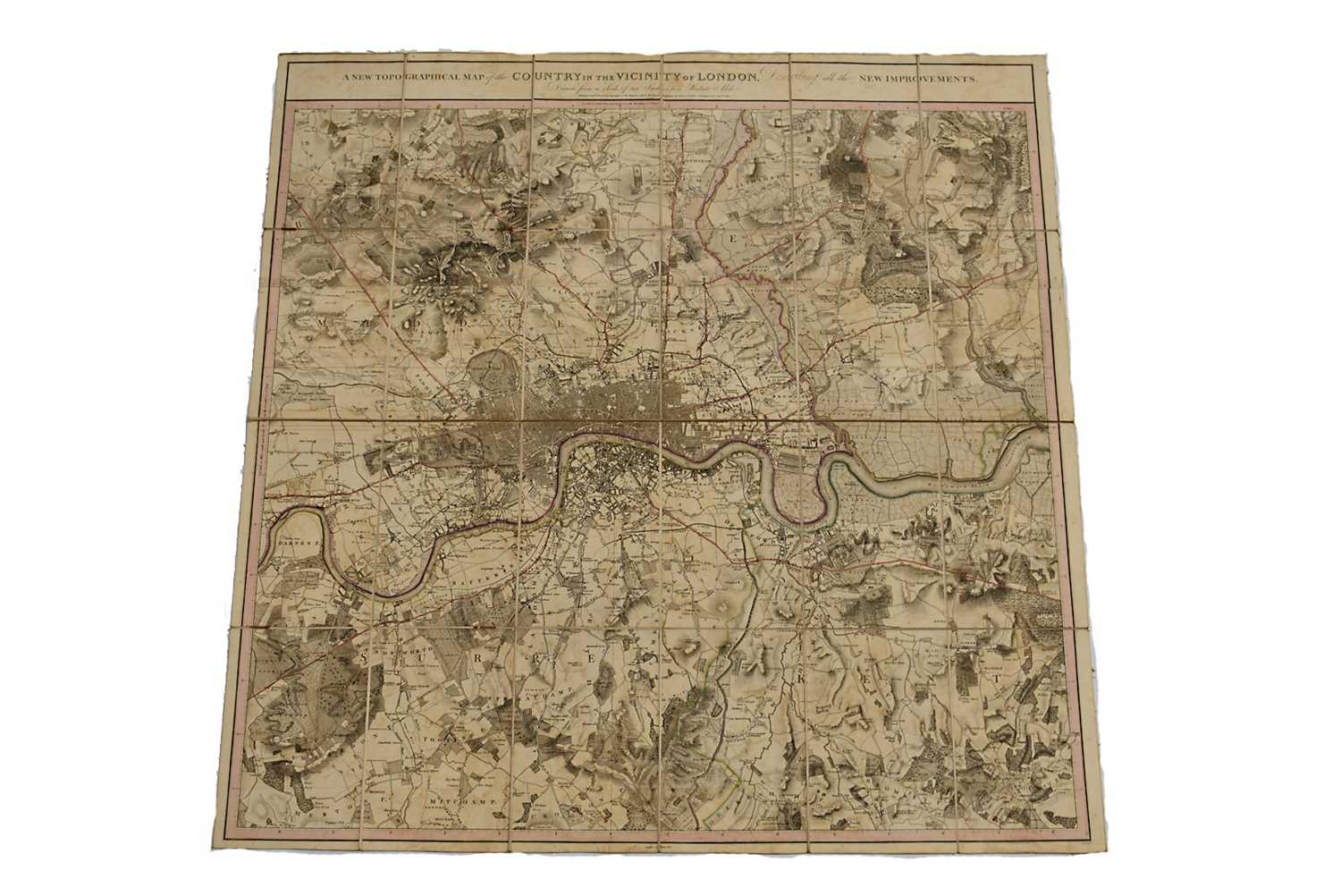 Lot 92 - A New Topographical Map of the Country in the Vicinity of London