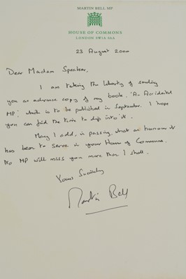 Lot 8 - A signed first edition An Accidental MP by Martin Bell