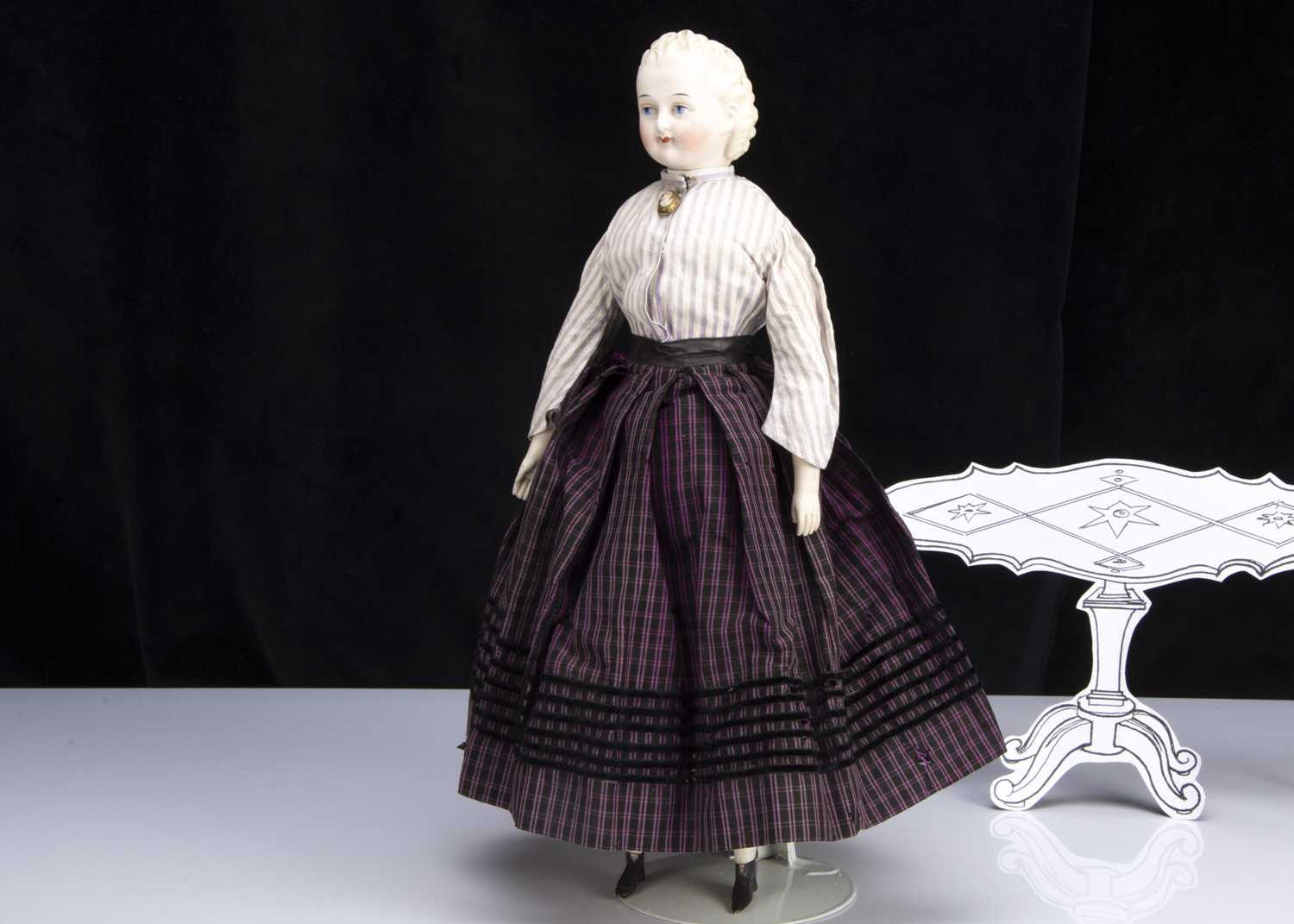 Lot 162 - An unusual 19th century German bisque shoulder-head doll