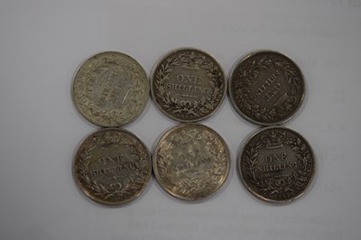 Lot 60 - A collection of nineteen Silver Victoria shillings