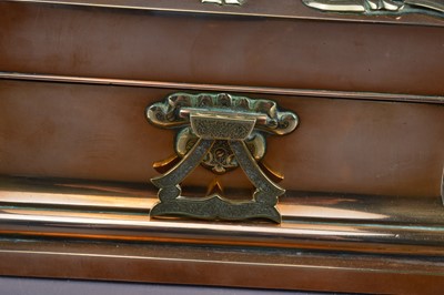 Lot 407 - A late 19th Century Victorian two-tone brass and pietra dura jewel casket