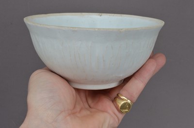 Lot 347 - A Chinese Southern Song Dynasty qingbai incised lotus bowl