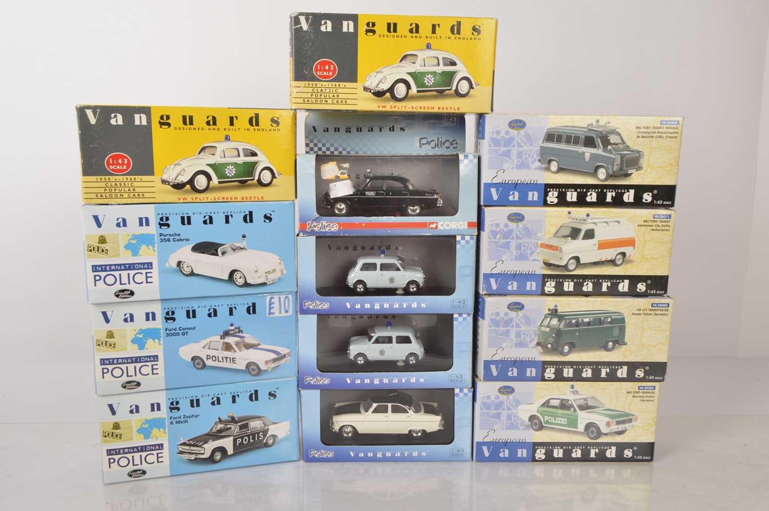 Lot 32 - Corgi and Lledo Vanguards International Police Cars (13)
