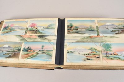 Lot 156 - Japanese Lacquer Shibayama Album and Postcards