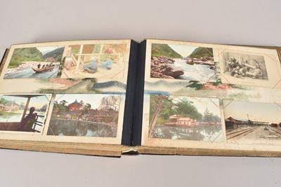 Lot 156 - Japanese Lacquer Shibayama Album and Postcards