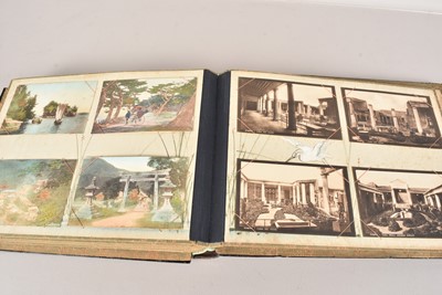 Lot 156 - Japanese Lacquer Shibayama Album and Postcards