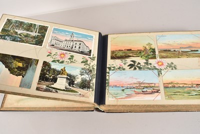 Lot 156 - Japanese Lacquer Shibayama Album and Postcards