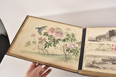 Lot 156 - Japanese Lacquer Shibayama Album and Postcards