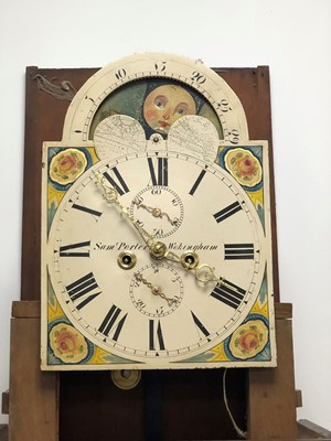 Lot 104 - A 19th century and later moonfaced dial longcase clock