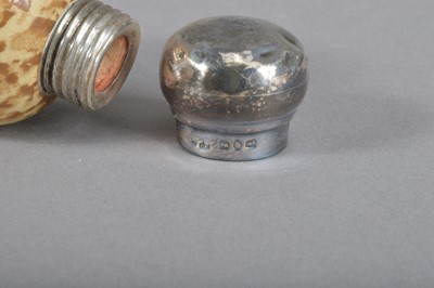 Lot 111 - A Victorian novelty porcelain and silver topped scent bottle