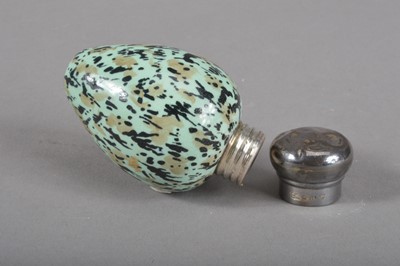 Lot 113 - A Victorian novelty porcelain and silver topped scent bottle