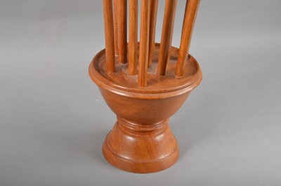 Lot 127 - A carved hardwood sculpture of flowers