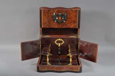 Lot 131 - A regency burr walnut veneered ebonised and boxwood inlaid decanter box