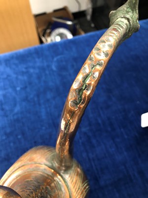 Lot 133 - Two vintage Middle Eastern copper coffee pots and a water pot
