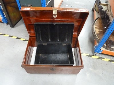 Lot 139 - Two vintage metal travel trunks