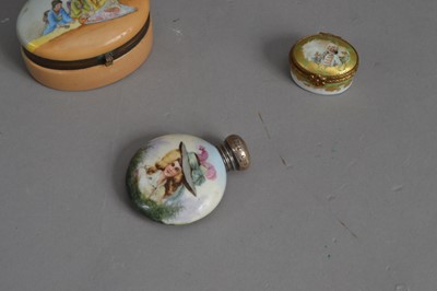 Lot 140 - A miniature oval Limoges box and cover