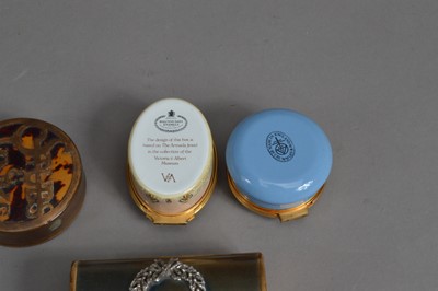 Lot 142 - A Kigu enamelled gilt metal oval make-up canister