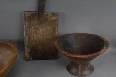 Lot 184 - Three 19th century and later items of primitive treen