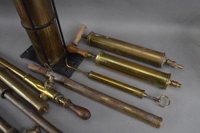 Lot 189 - A collection of antique brass hand pumps