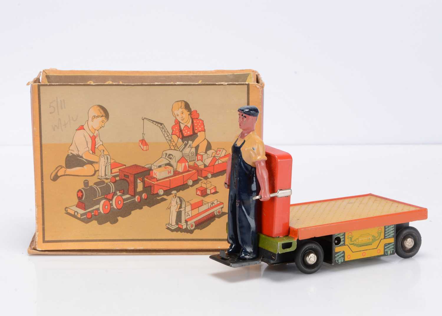 Lot 435 - A Lenin Memorial Factory (USSR) Tinplate Clockwork Baggage Cart