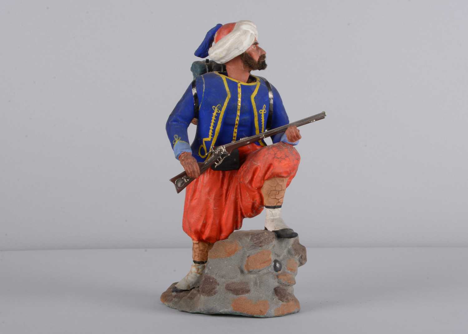 Lot 85 - A fine mid 19th century German papier-mâché Zouave foot soldier nodder