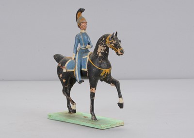 Lot 95 - A mid 19th century Thüringen wood and composition European cavalry, possibly Swedish