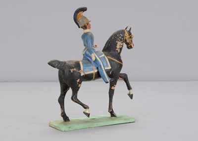 Lot 95 - A mid 19th century Thüringen wood and composition European cavalry, possibly Swedish
